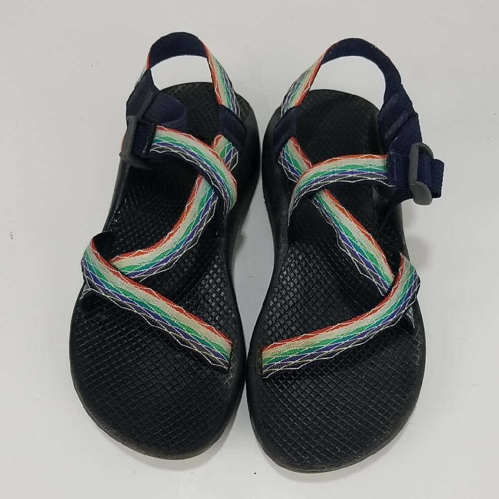 Chacos Black and Red Athletic Sandals with Textured Sole